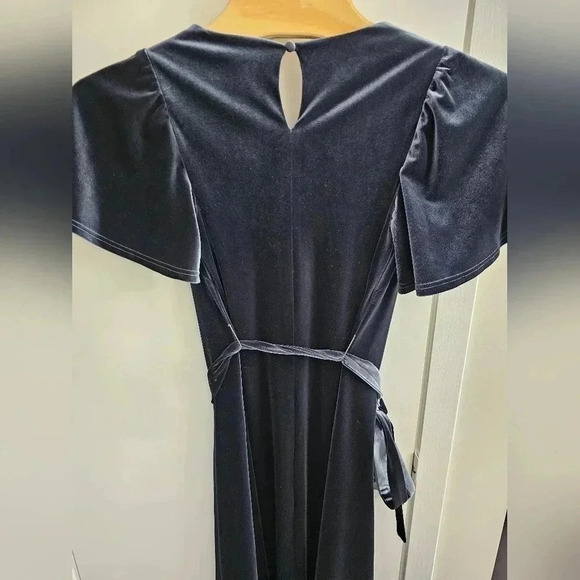 Revelry Reese Velvet‎ Maxi Dress Slate Blue Wedding Size Medium - Picture 6 of 7